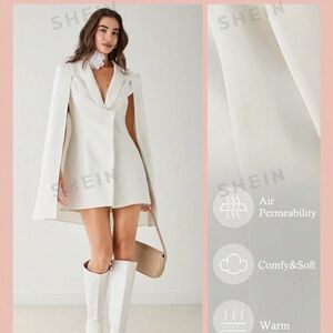 Mini white blazer dress